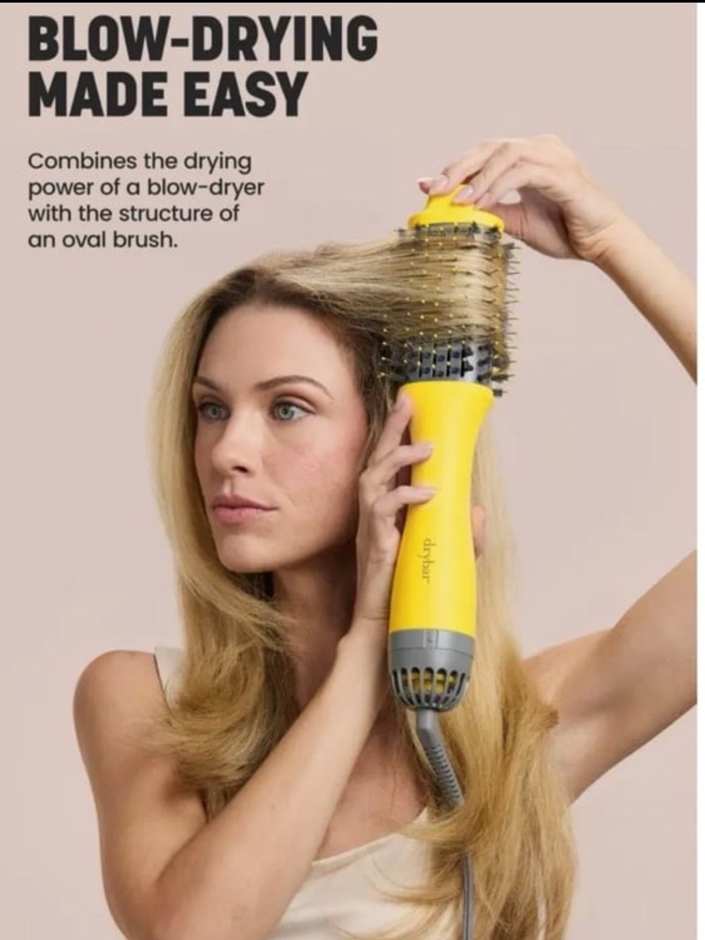 Drybar Yellow Oval Hot Air Styling Brush for Women